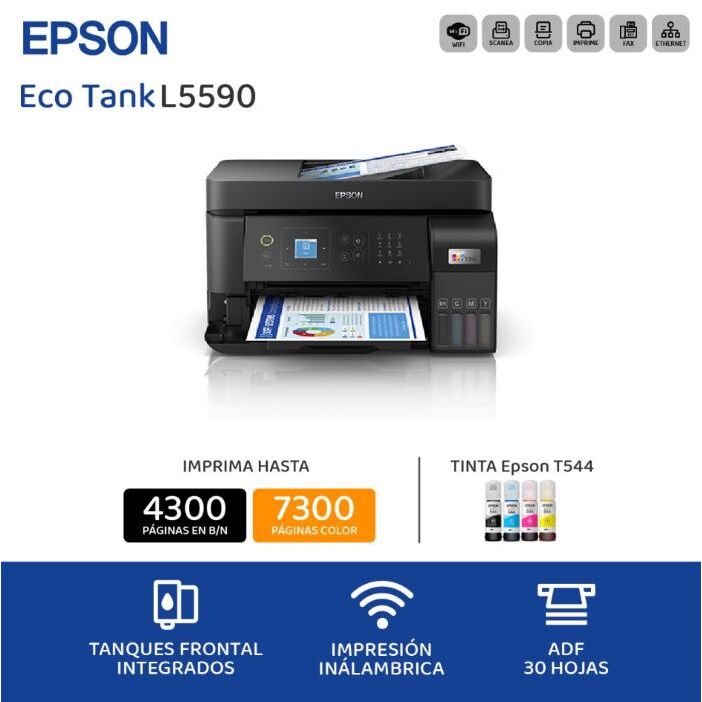 Epson EcoTank L5590 - Printer / Scanner / Fax - Ink-jet - Color - USB / Wi-Fi - A4 (210 x 297 mm)