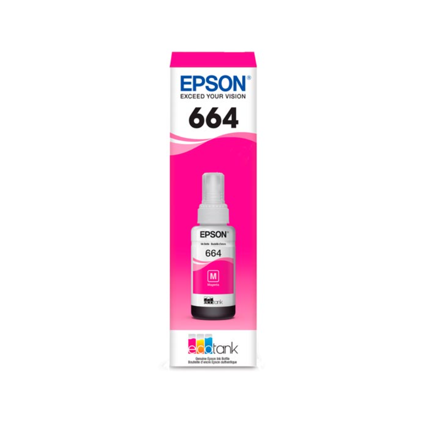 Epson T664 - Magenta - original - cartucho de tinta - para Epson L380, L386, L395, L495; EcoTank ET-2600, 2650, L1455, L396, L606, L656