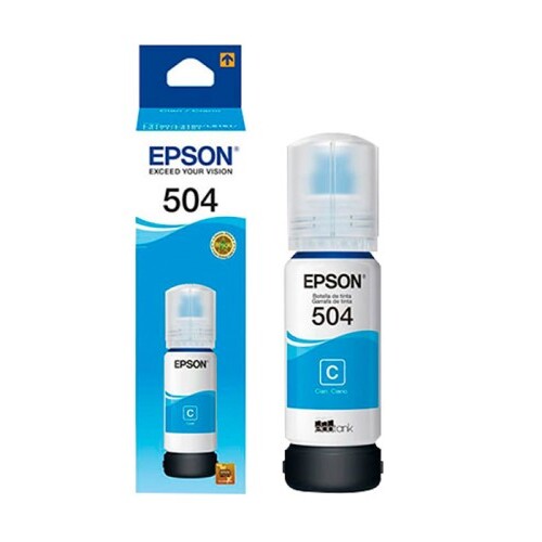 Epson 504 - 70 ml - cián - original - recarga de tinta - para EcoTank L4150, L4260, L6161, L6171, L6191, L6270