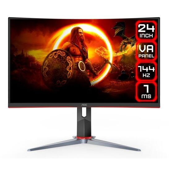 Monitor Gamer 23,6" (Curvo) - AOC C24G2 - Full HD (1920x1080) - 1 ms - 165 Hz - VA