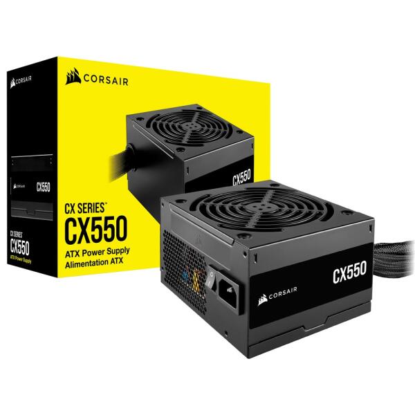 Fuente de Poder Corsair CX550, 550W, Certificación 80 PLUS Bronze, PFC Activo