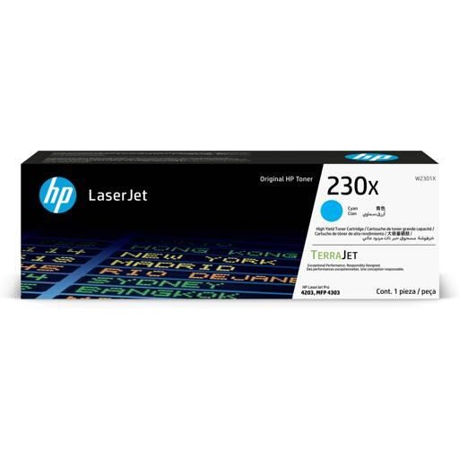 HP 230X - Cián - original - LaserJet - cartucho de tóner (W2301X) - para Color LaserJet Pro 4201, 4203, MFP 4301, MFP 4303