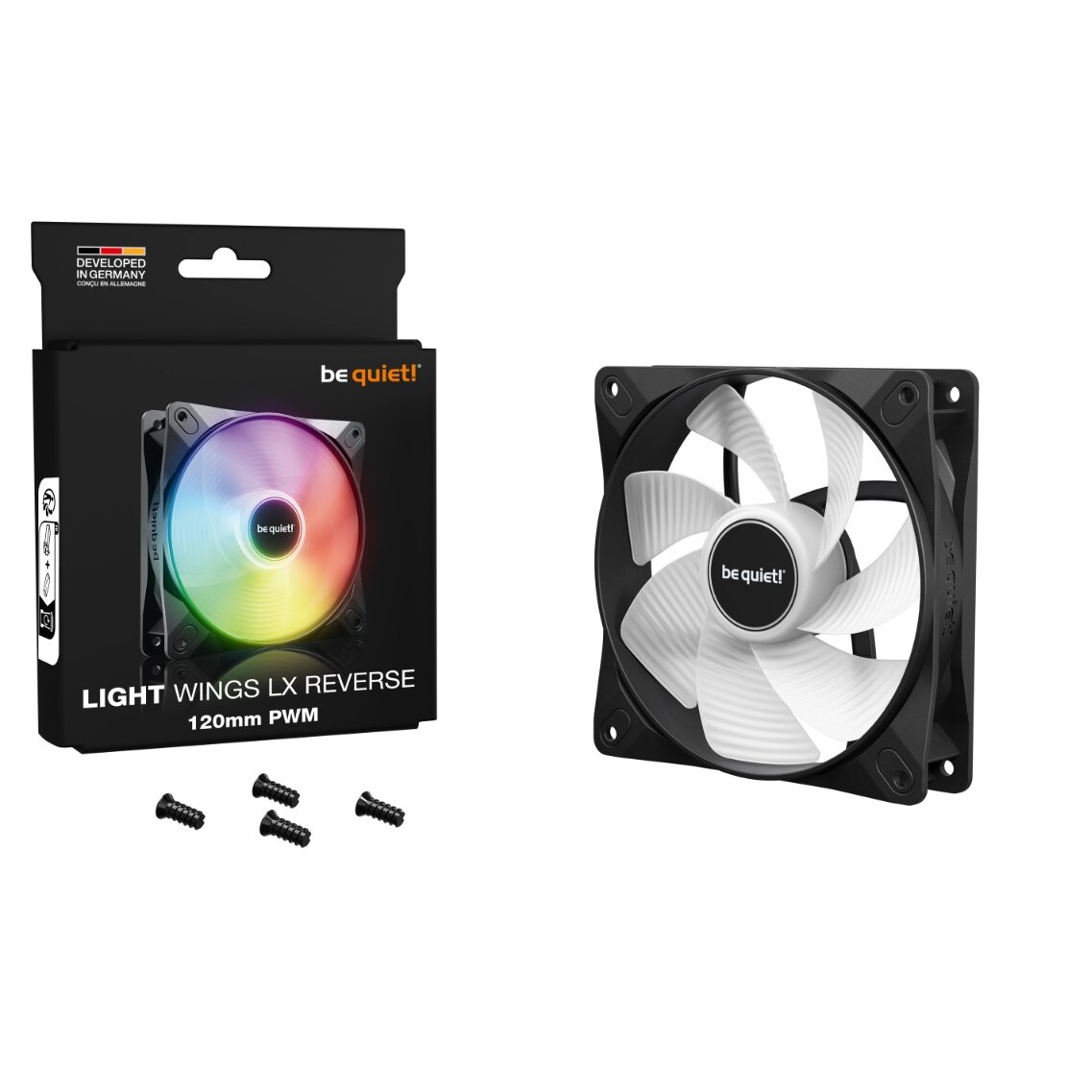 Ventilador Be quiet! Light Wings LX Reverse 120mm, PWM, ARGB