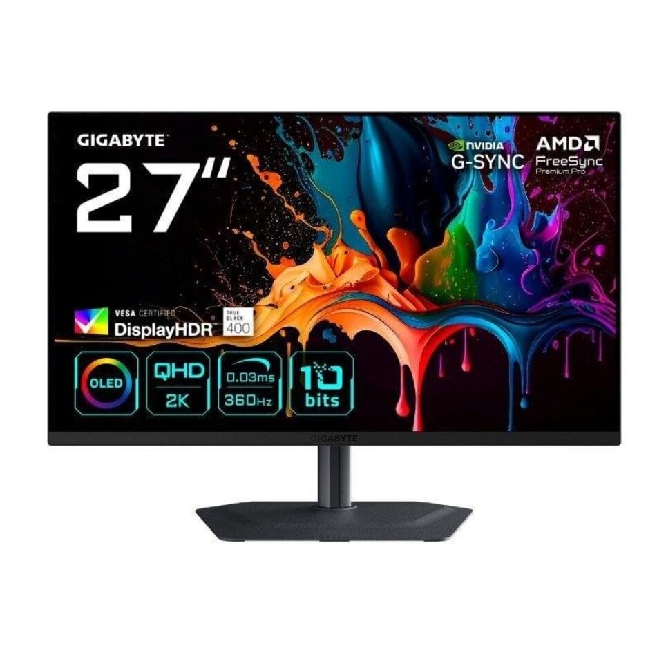 Monitor Gamer OLED GIGABYTE MO27Q3, 27" QHD, 360hz, 0.03 ms, HDR 400 