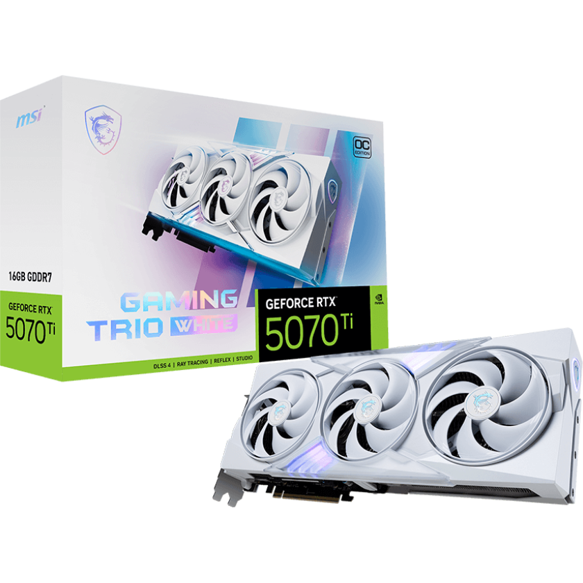 Tarjeta de Video MSI RTX 5070 Ti 16GB Gaming Trio OC Blanco, GDDR7