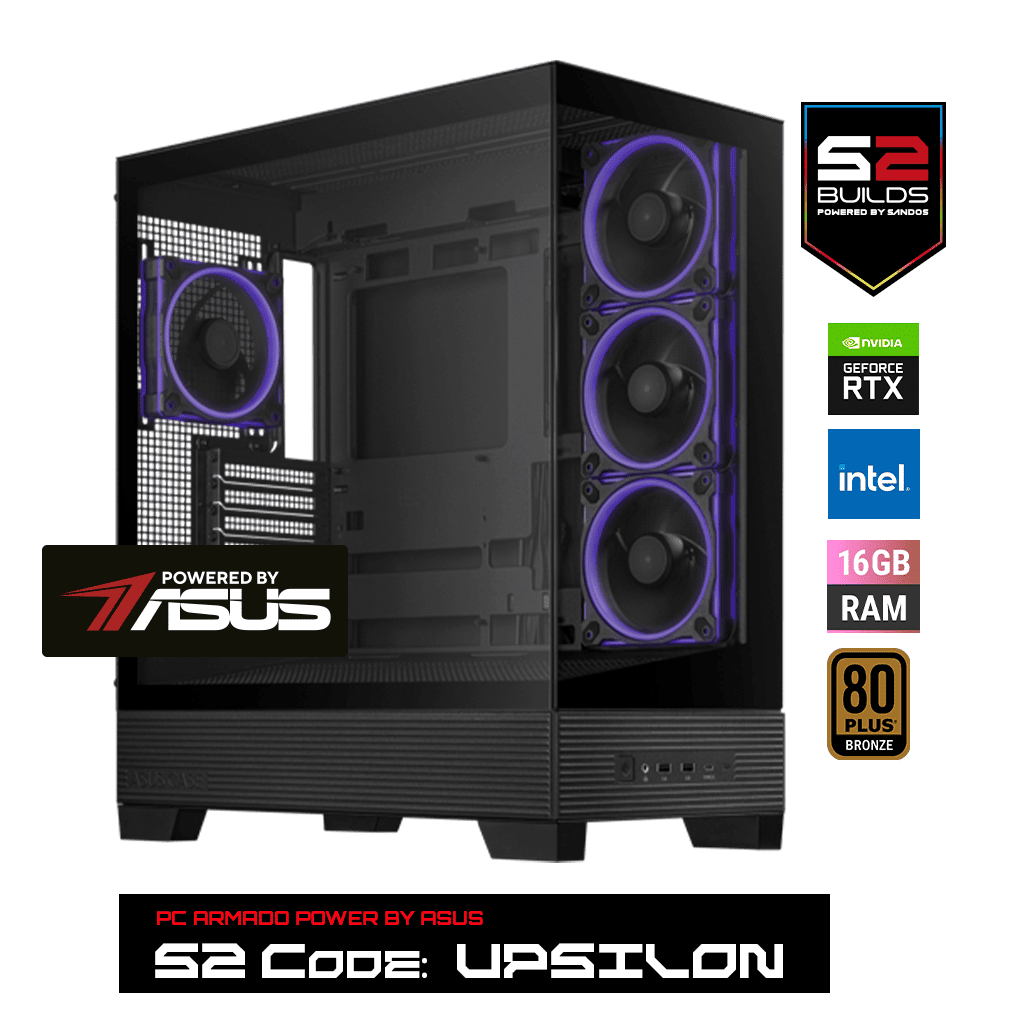 S2 Upsilon Power by Asus Intel Core i5-14400F RTX 5060 Ti  16 GB RAM NV3 1 TB GABINETE ASUS A31 Plus