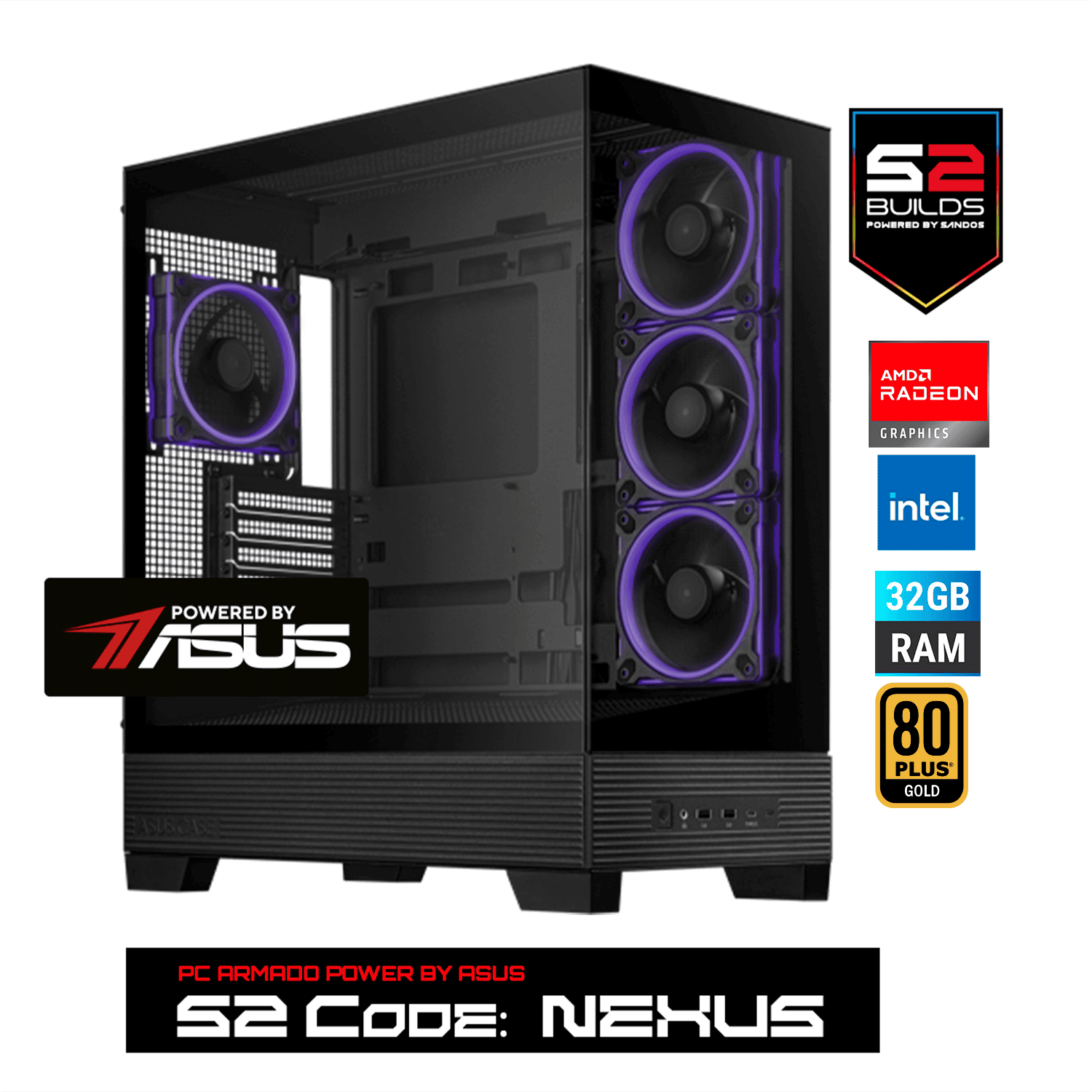 S2 Nexus Power by Asus Intel Core i7-14700F Radeon RX 9070 XT  32 GB RAM NV3 1 TB GABINETE ASUS A31 Plus