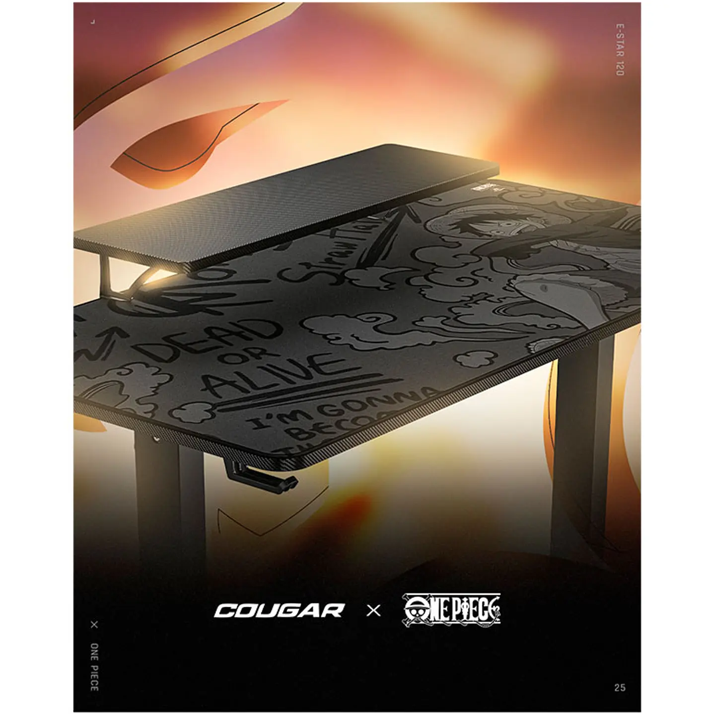Escritorio eléctrico Cougar E-Star 120 LUFFY - Edición limitada ONE PIECE