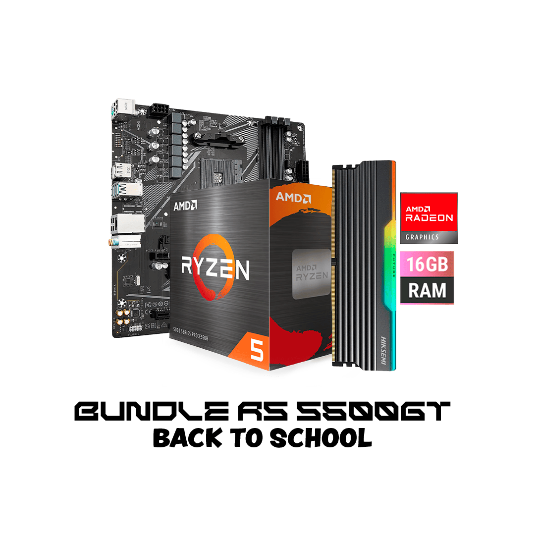 KIT Procesador AMD Ryzen 5 5600GT + Placa Madre Gigabyte B550M K + Memoria Ram UDIMM DDR4 3200 MHZ 16GB RGB