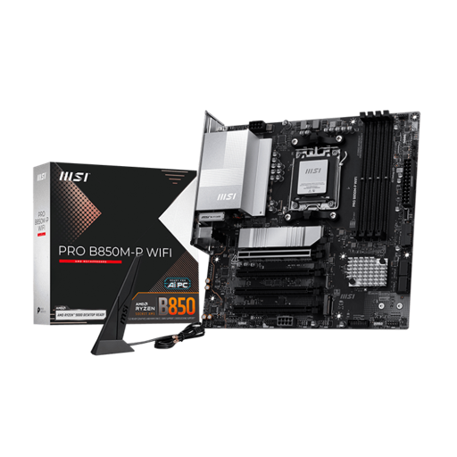 Placa Madre MSI PRO B850M-P WIFI, Socket AM5, 4x DDR5, 2x M.2, WiFi 7, m-ATX