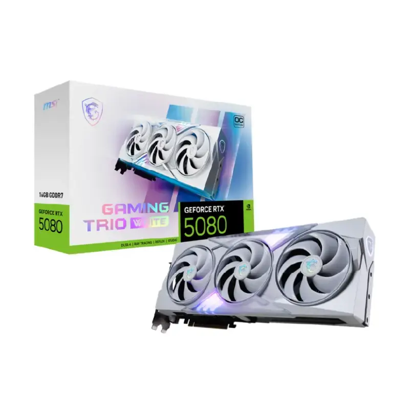 Tarjeta de Video Msi RTX 5080 16G GAMING TRIO OC WHITE GDDR7 PciE-5