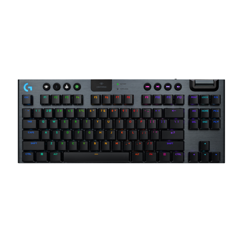 Teclado Gamer Inalámbrico Logitech G915 X LIGHTSPEED TKL, Inglés, Switch Táctil, RGB, Negro