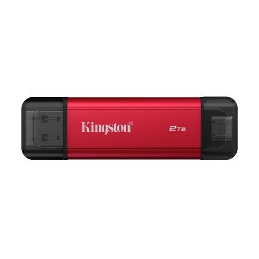 Unidad SSD Portátil Kingston Dual Portable, 2TB, Conexión USB-A/USB-C, Rojo