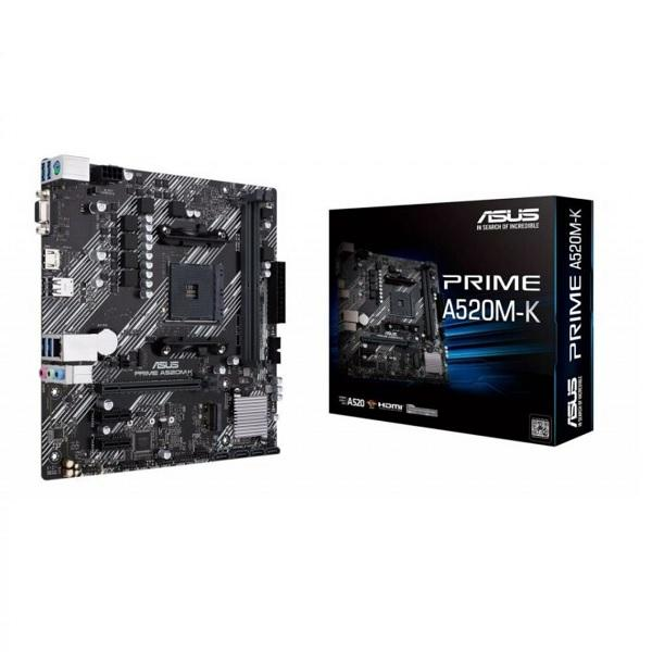 Placa Madre ASUS PRIME A520M-K, Socket AM4, 2x DDR4, VGA, HDMI, M.2, 4xSATA, Micro-ATX