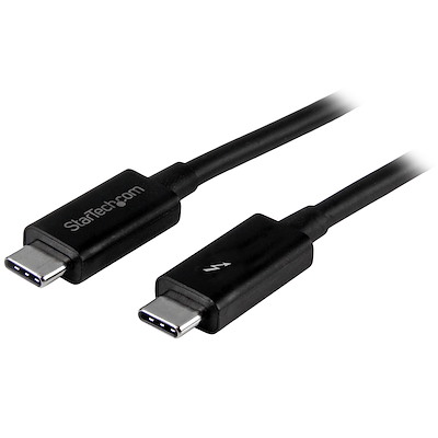 StarTech.com 1m (3.3ft) Thunderbolt 3 Cable, 20Gbps, 100W PD, 4K Video, Thunderbolt-Certified, Compatible w/ TB4/USB 3.2/DisplayPort - Cable Thunderbolt - 24 pin USB-C (M) a 24 pin USB-C (M) - Thunderbolt 3 / USB / DisplayPort - 1 m - negro - para P/N: CD
