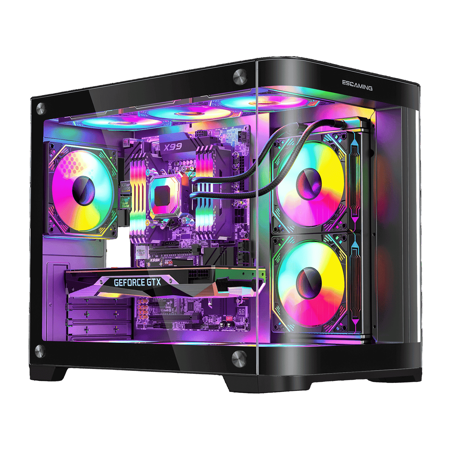 GABINETE GAMER VIPER MATX BLACK ARGB (5 FAN) 