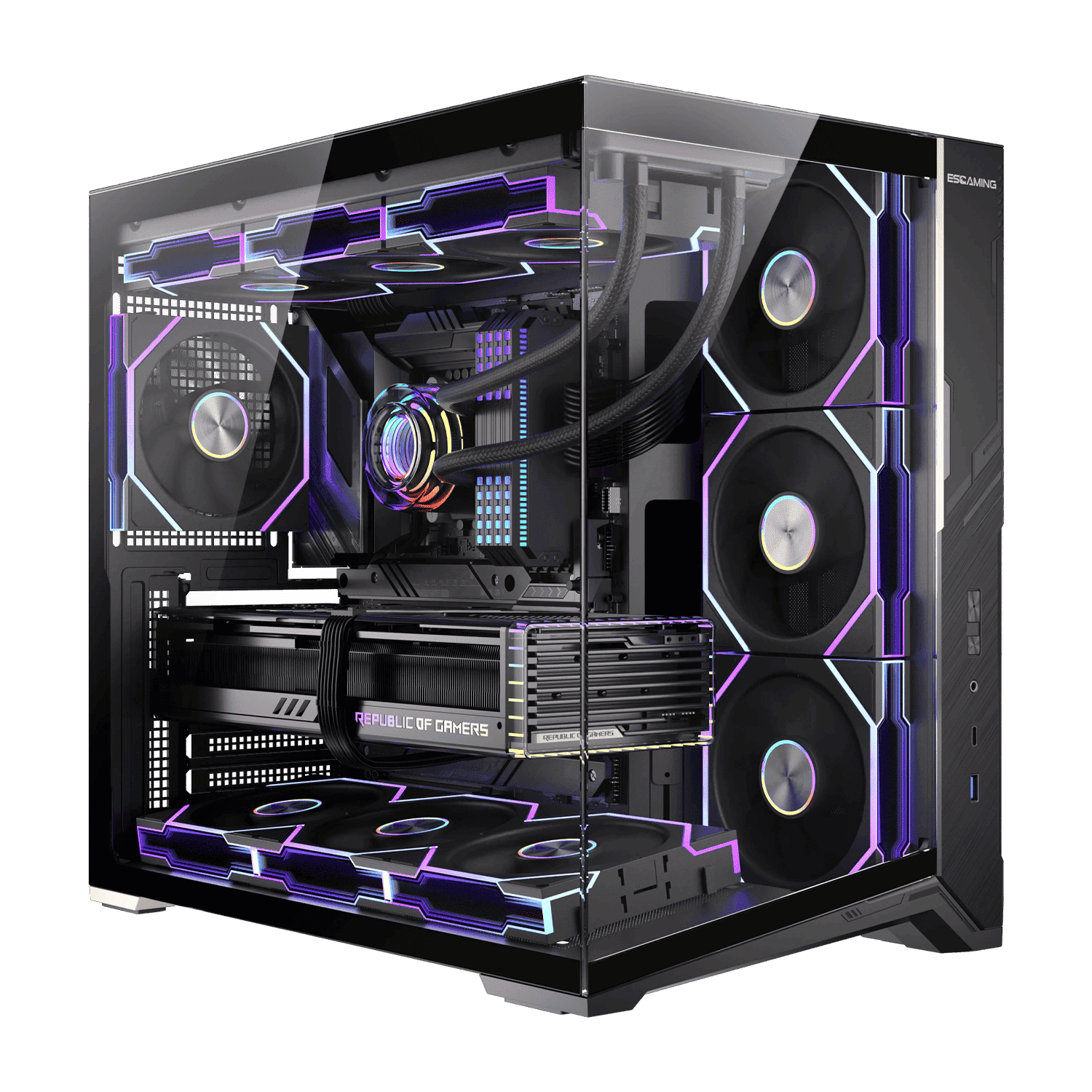 GABINETE GAMER ZERO MAX / ATX/ MATX BLACK ARGB (7 FAN)  