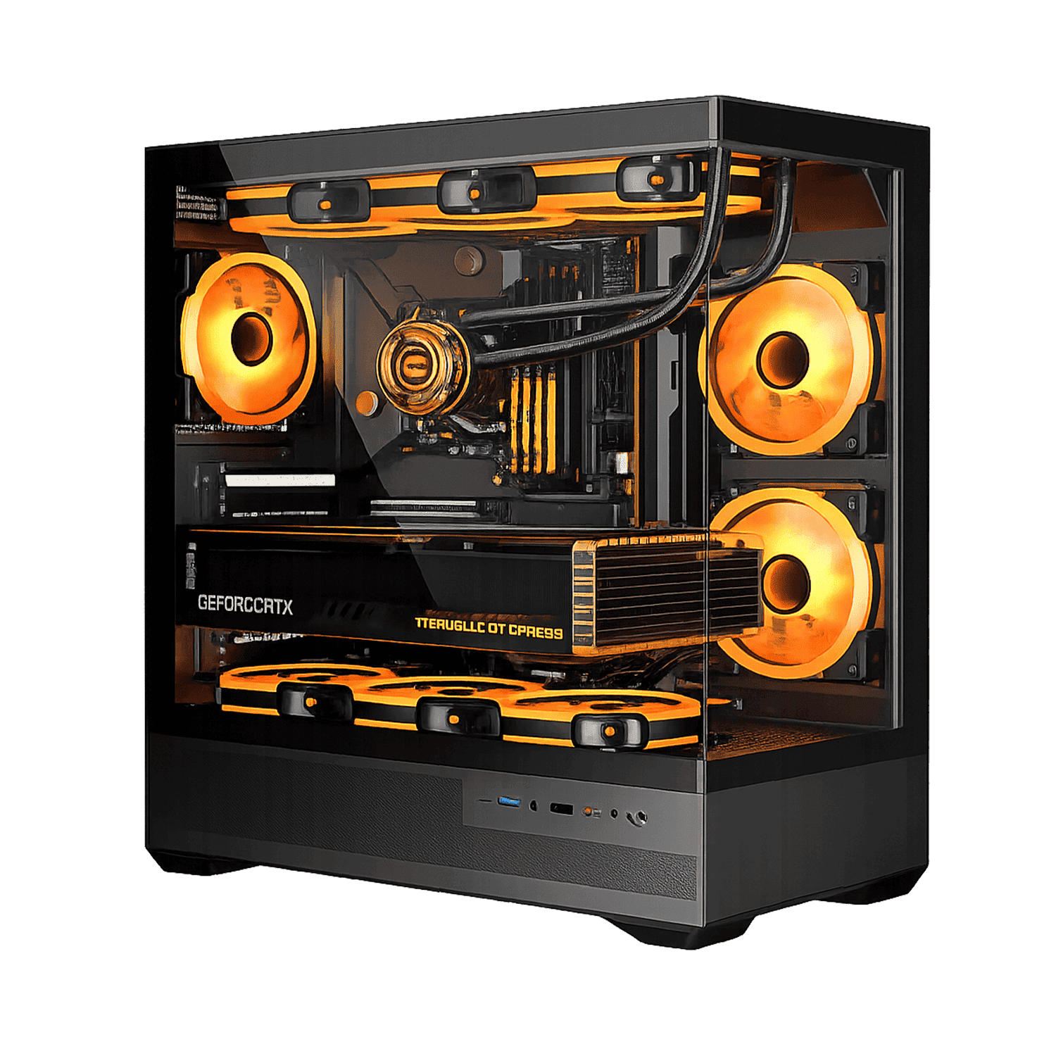  GABINETE GAMER BK01 BLACK ARGB (6 FAN)  2 FAN MB/ 3 FAN ABAJO, 1 FAN TRASERO S/ FUENTE