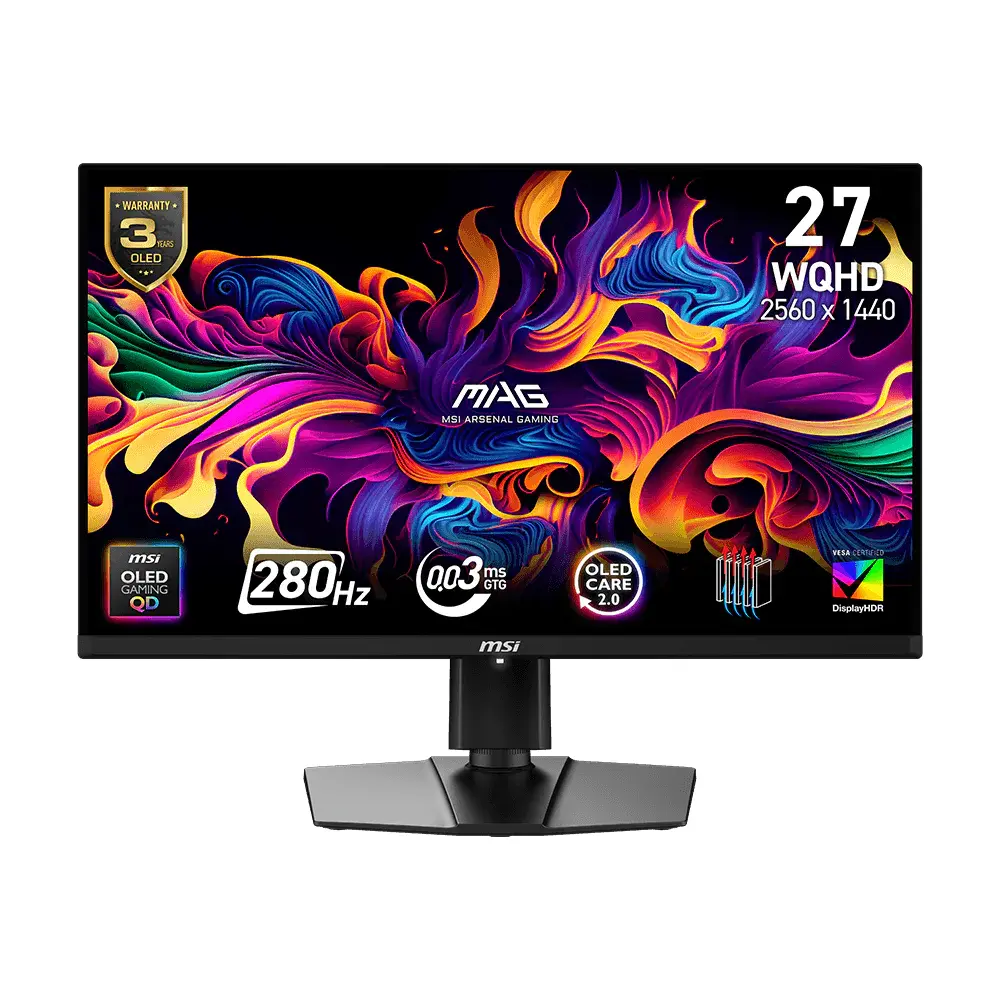 Monitor Gamer Plano MSI MAG 271QP QD-OLED X28, 27" QHD, 280Hz, 0.03ms GTG, HDMI, DP, USB-C
