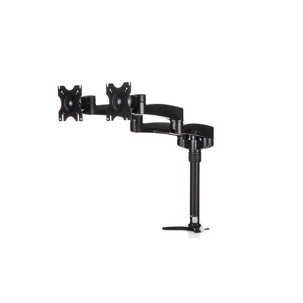 StarTech.com Brazo Articulado para Dos Monitores - Soporte con Mástil Ajustable de Fijación en Mesa para 2 Pantallas LCD de 24 Pulgadas - Kit de montaje - brazo ajustable - para 2 pantallas LCD - plástico, acero - negro - tamaño de pantalla: 12"-24" -