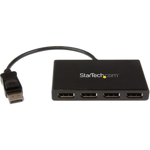 StarTech.com Splitter Multiplicador DP 1.2 a 4 puertos DisplayPort - Hub MST - Bifurcador de vídeo - 4 x DisplayPort - sobremesa - para P/N: SV231DPU34K, SVA5N3NEUA