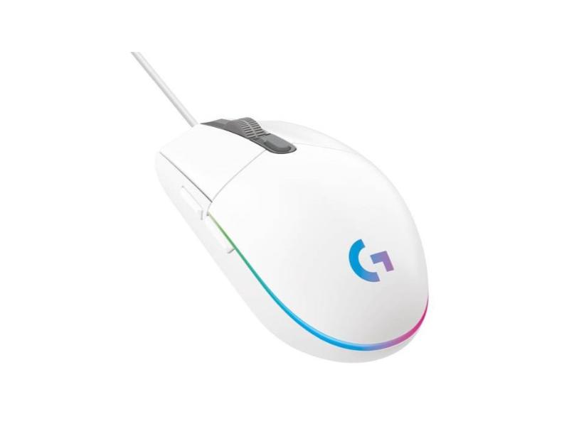 Mouse Gamer Logitech G203 RGB LIGHTSYNC, 6 botones programables, 8.000 DPI, White