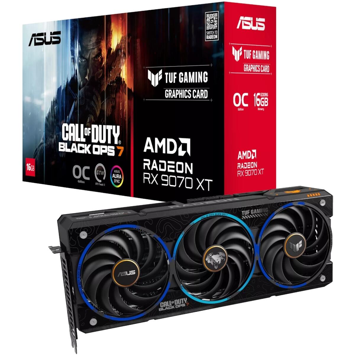 Tarjeta de Video Asus TUF RX 9070 XT O16G GAMING 16G Black Ops 7 Special Edition 
