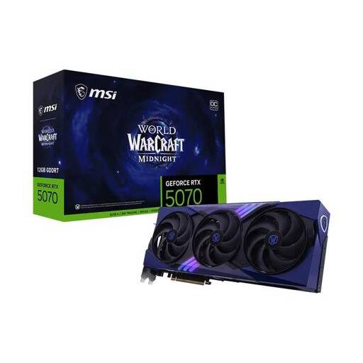 KIT Tarjeta de Video MSI Nvidia GeForce RTX 5070 World of Warcraft NEGRA + Fuente de Poder MSI MAG A850GL PCIE5 850W, Full Modular Certificación 80 PLUS Gold