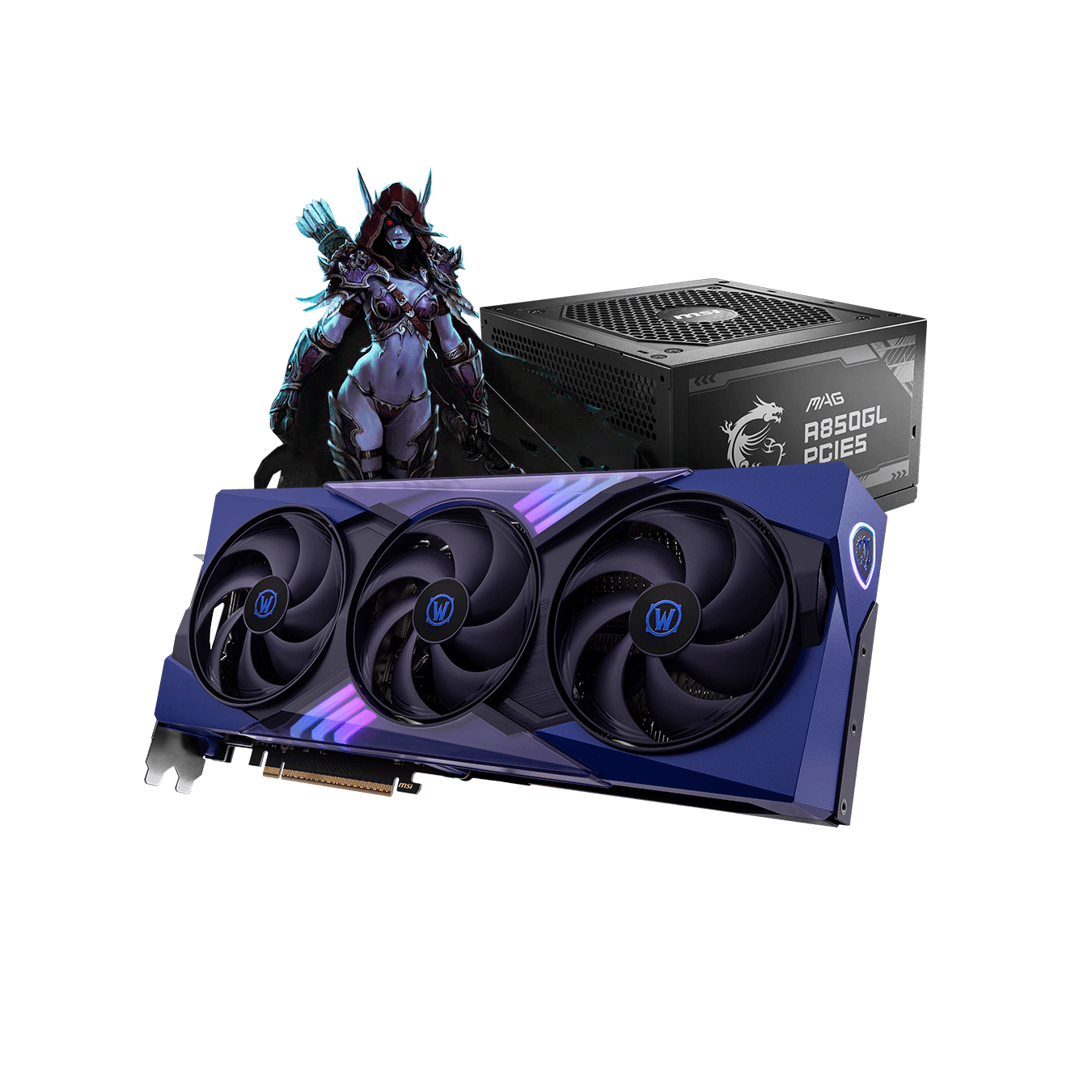 KIT Tarjeta de Video MSI Nvidia GeForce RTX 5070 World of Warcraft NEGRA + Fuente de Poder MSI MAG A850GL PCIE5 850W, Full Modular Certificación 80 PLUS Gold