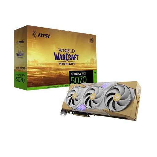 KIT Tarjeta de Video MSI Nvidia GeForce RTX 5070 World of Warcraft  BLANCA+ Fuente de Poder MSI MAG A850GL PCIE5 850W, Full Modular Certificación 80 PLUS Gold