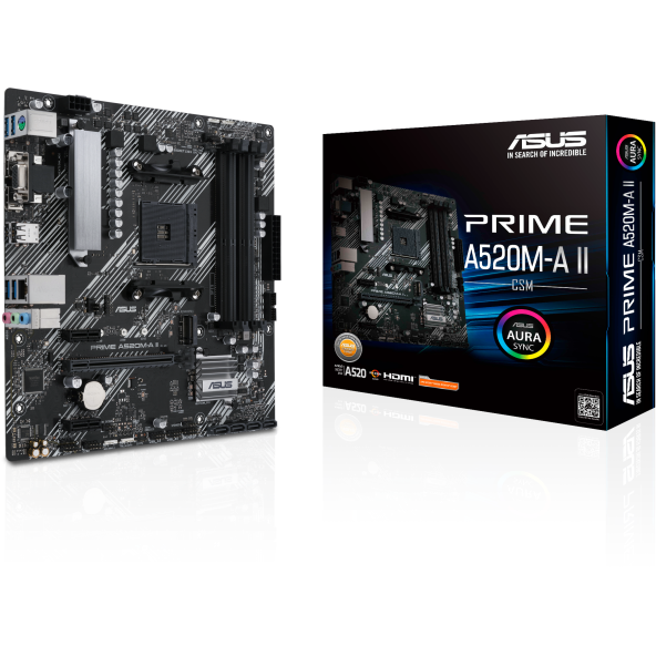 Placa Madre ASUS Prime A520M-A II, Socket AM4, DDR4 2133/4800MHz, M.2, microATX