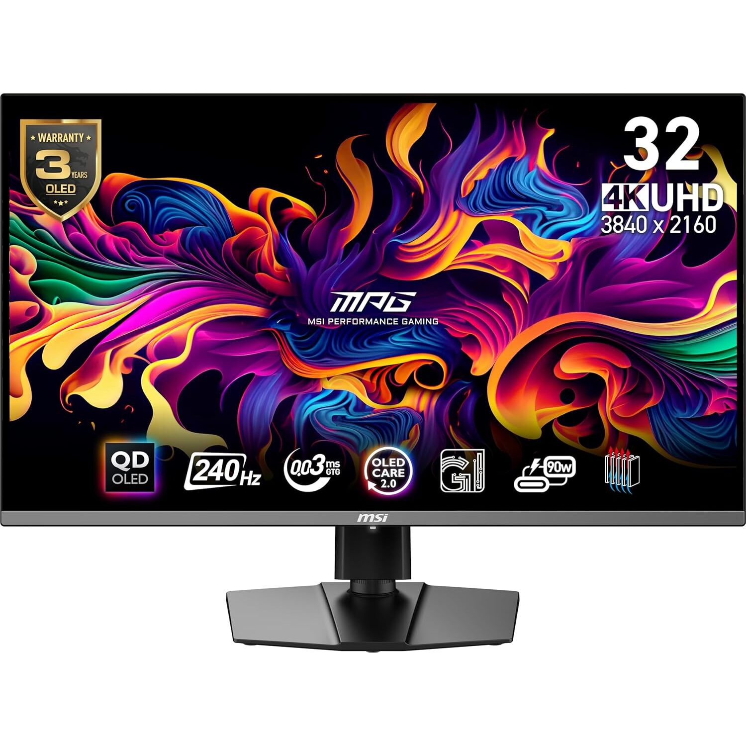 Monitor Gamer MSI 32" MPG MPG 321URX QD-OLED, 240Hz 0.03ms, HDR True Black 400