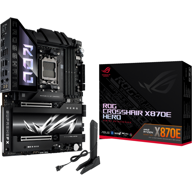 Placa Madre ASUS ROG CROSSHAIR X870E HERO, Socket AM5, 4x DDR5, 5x M.2, PCI-e 5.0, USB4, WiFi 7