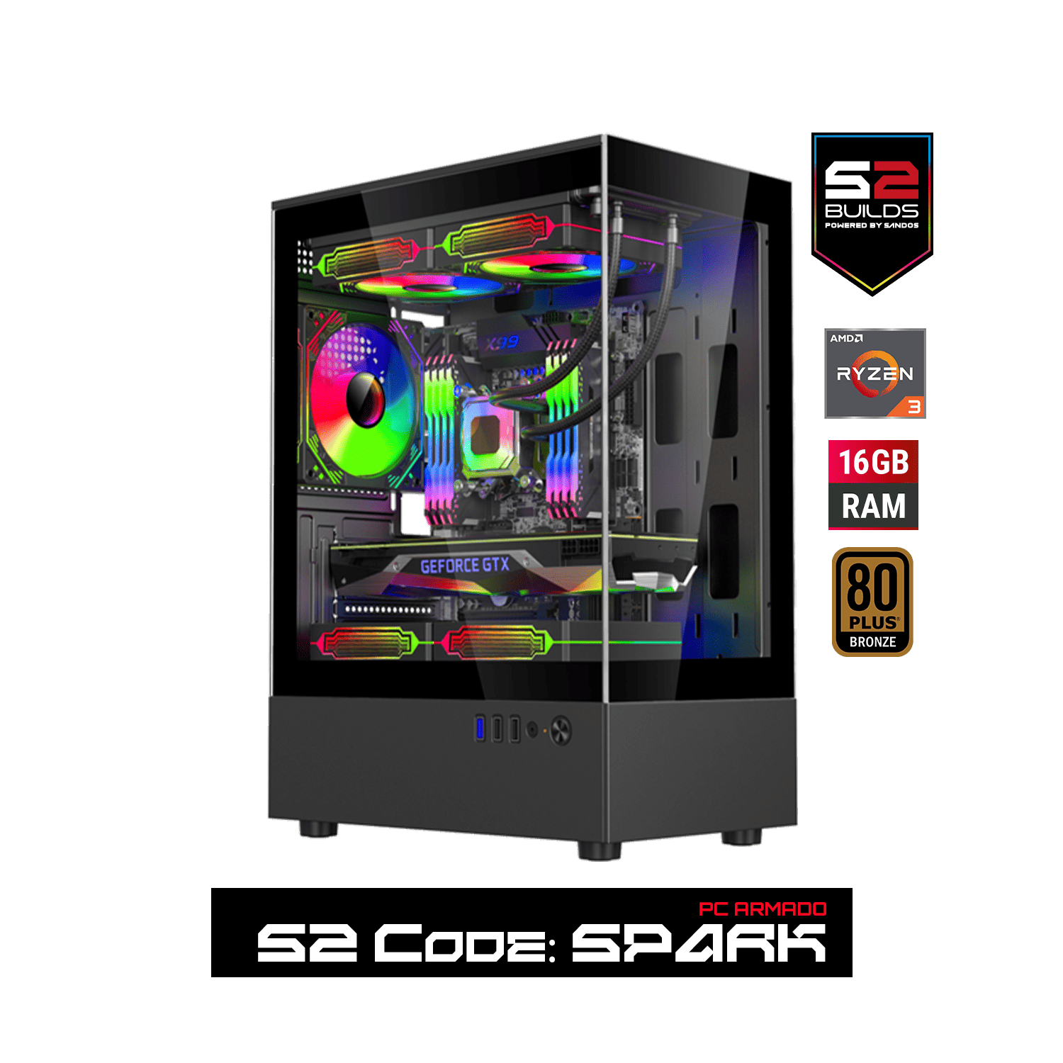 S2 SPARK -RYZEN 5 5600GT 16 GB RAM 500 GB M.2 GABINETE H60-BK