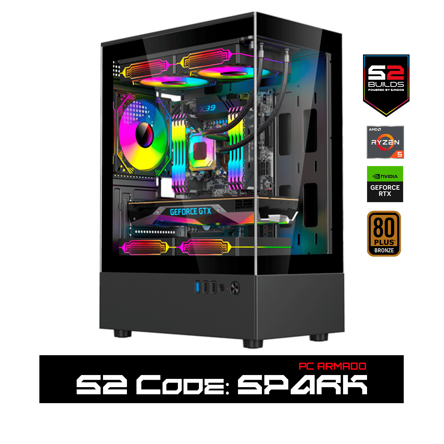 S2 SPARK -RYZEN 5 5600GT 16 GB RAM 500 GB M.2 GABINETE H60-BK