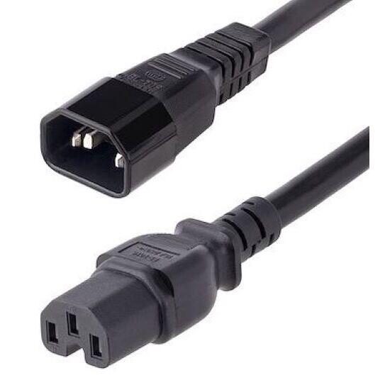 StarTech.com Cable 91cm 14 AWG Adaptador Jumper Bridge IEC C14 a IEC C15 para Servidor UPS - Cable de alimentación - IEC 60320 C14 a IEC 60320 C15 - CA 250 V - 90 cm - moldeado - negro