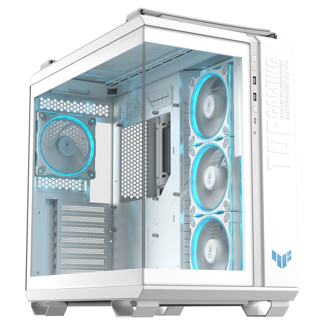 Gabinete Gamer ASUS TUF GAMING GT502, Dual-Chamber, Modular, Aura Sync RGB, Blanco