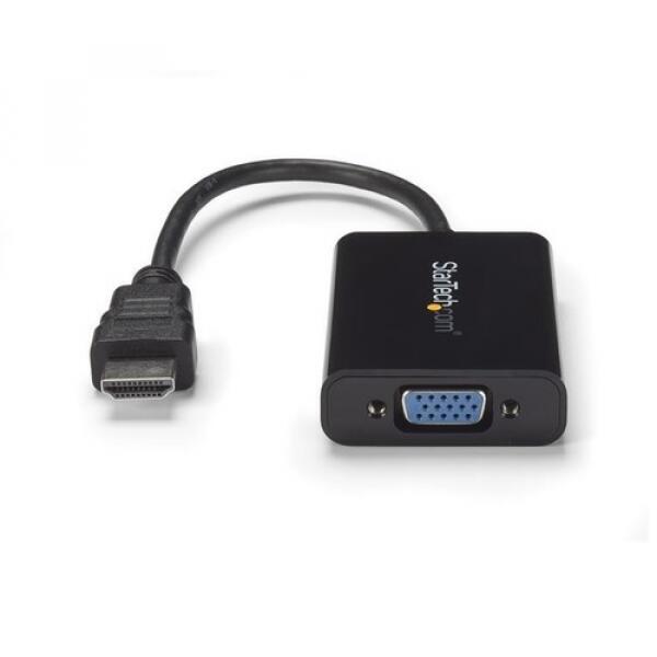 StarTech.com Adaptador Conversor de Vídeo HDMI a VGA HD15 - Cable Convertidor - 1920x1200 - 1080p - High Speed - adaptador de vídeo - HDMI macho a HD-15 (VGA) hembra - 24.5 cm - negro - compatibilidad con 1080p, activo - para P/N: DK30C2DPEPUE, DK30C2DP