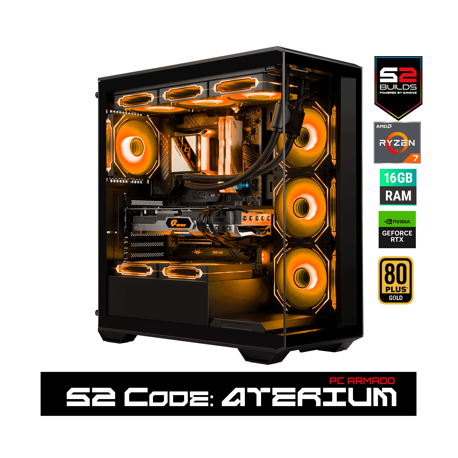 S2 Aterium - RYZEN 7 9850X3D 32 GB RAM RTX 5070 TI NV3 1 TB