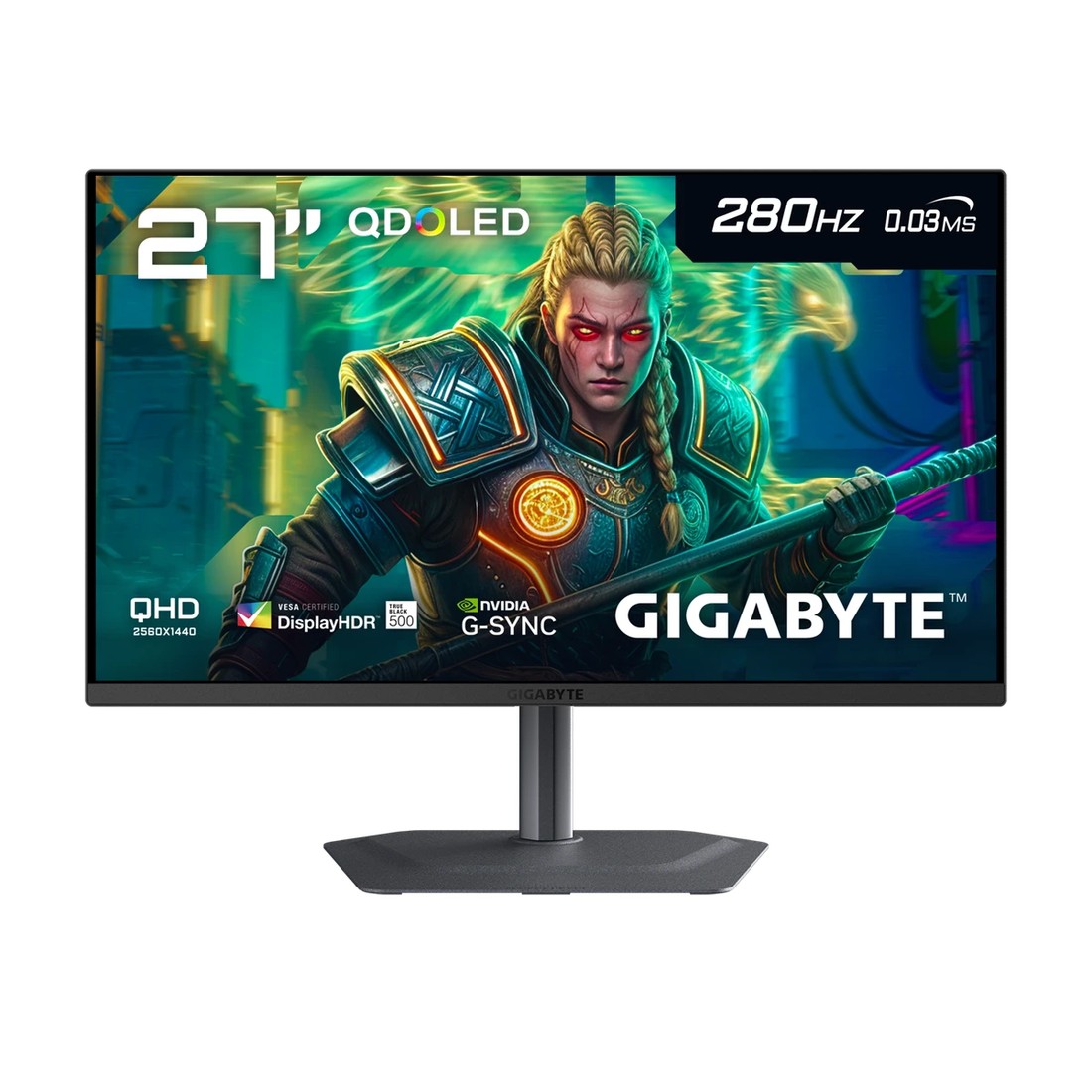 Monitor Gamer OLED GIGABYTE MO27Q2A, 27" QHD, 280hz, 0.03 ms QD Oled, True Black HDR 400