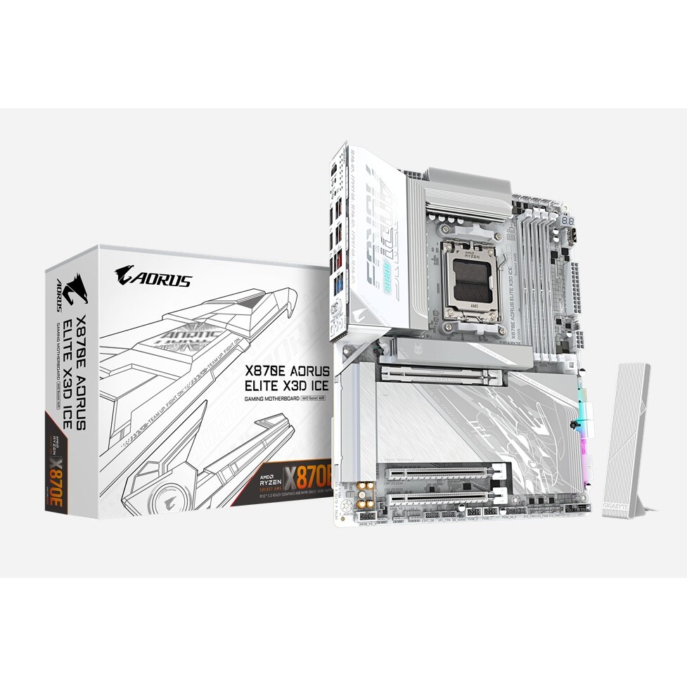 Placa Madre X870E AORUS ELITE X3D ICE Socket AM5, 4x DDR5, X3D Turbo Mode