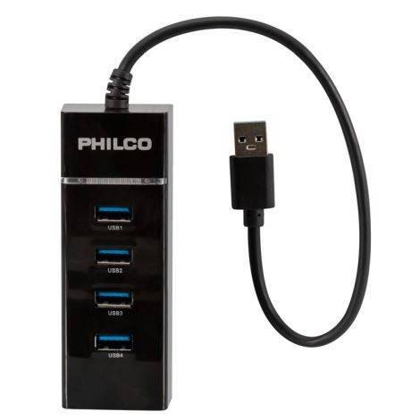 HUB Philco USB 3.0, 4 Puertos, Con Luz